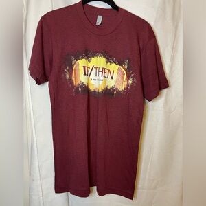 NWOT If/Then Broadway Music Maroon Red Graphic Logo Tee Shirt Size S Unisex